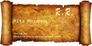 Ritz Rozanna névjegykártya